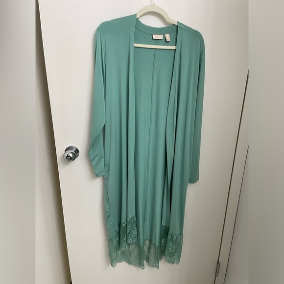 LOGO by Lori Goldstein Sweaters - Duster with lace hem